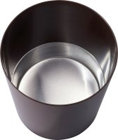Sicherheitspapierkorb mit Aluminium-Einsatz braun
