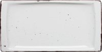 Porzellanserie "Granja" weiß Platte flach eckig, 18x36 cm