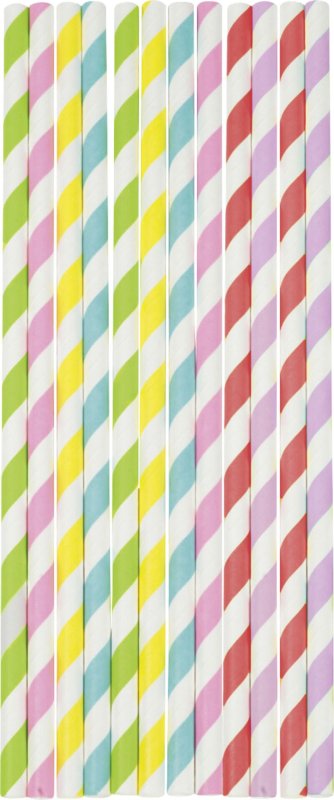 Trinkhalme aus Papier gestreift, 19,7cm (1)