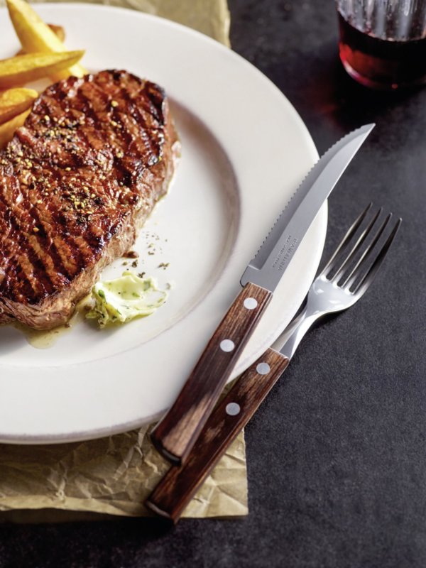 Steak-/Pizzabesteck "Churrasco" Löffel L: 19,5cm mahagoni (2)
