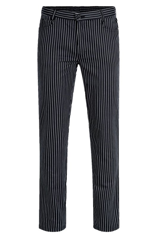 Herren-Hose "Five-Pocket" gestreift schwarz/ weiß Größe 42 (1)