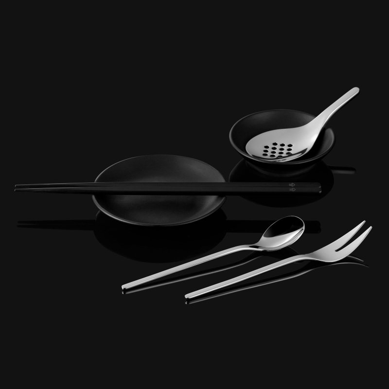Keramik-Ablage schwarz  Reislöffelablage Ø 8cm schwarz (3)