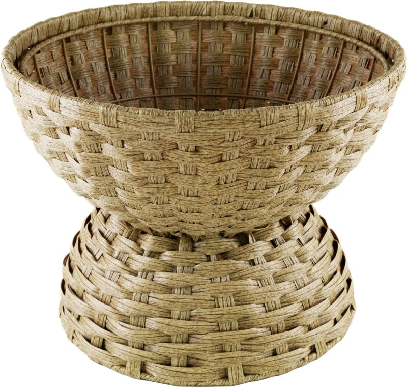 Korb rund, beige, Polyrattan (1)
