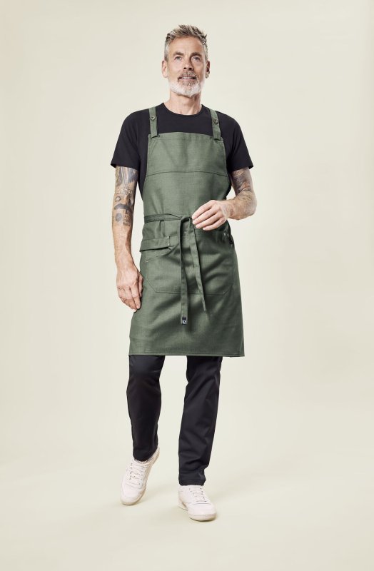 Latzschürze Denim-Optik grün (3)